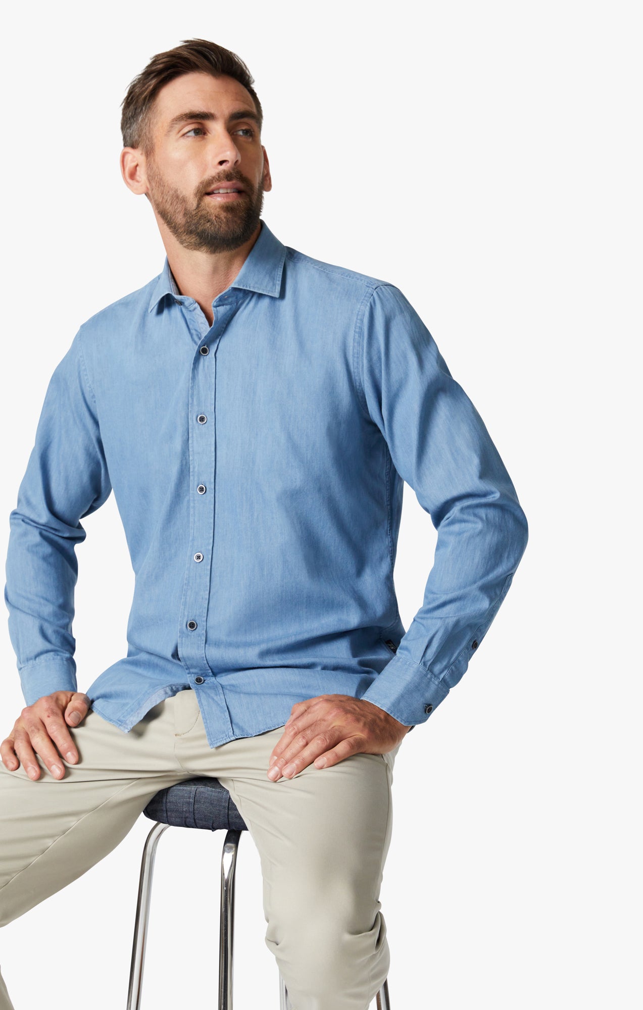 Men's Denim Shirt Casual Long Sleeve Men's Denim Jacket Washed Denim Short  Sleeve Shirt | Wish